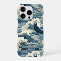 Japanska vågmönster med monogram