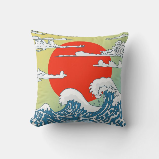Japanska vågor kudde (Framsida)