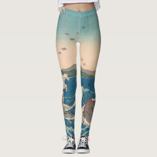Japanska vågor Naruto Virvelpool Hav Konstverk Leggings