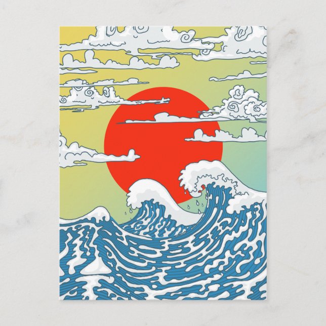 Japanska vågor vykort (Framsida)