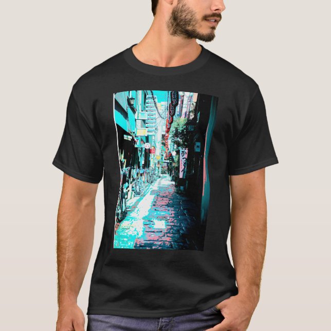 Japanska Vaporwave 80:s 90's Lofi Tokyo Streetwear T Shirt (Framsida)