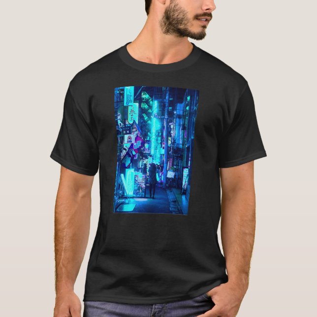 Japanska Vaporwave 80:s 90's Lofi Tokyo Streetwear T Shirt (Framsida)