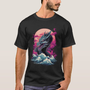 Japanska Vaporwave Tokyo Dragon Asian Retro 80Mobi T Shirt