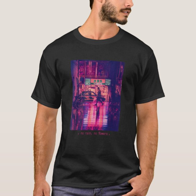 Japanska Vaporwave Vibes Retro Japan Aesthetic Str T Shirt (Framsida)
