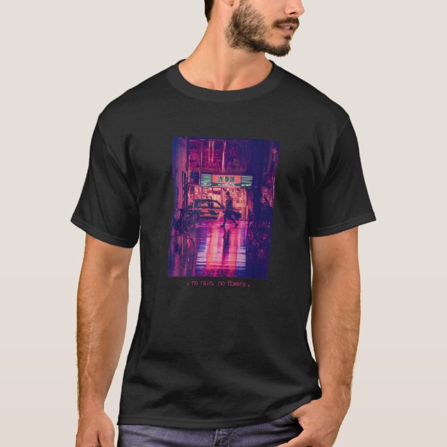 Japanska Vaporwave Vibes Retro Japan Aesthetic Str T Shirt (Framsida)