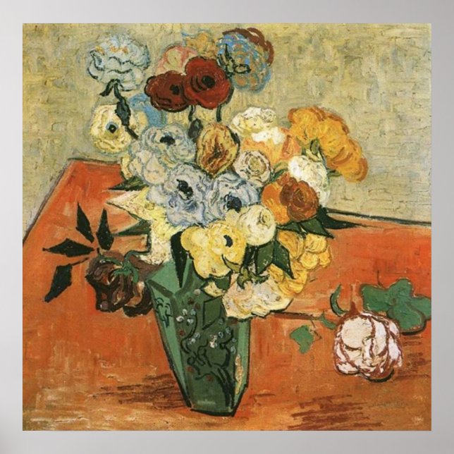 Japanska Vas med Ro av Vincent van Gogh Poster (Framsidan)