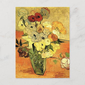 Japanska Vas med Ro och Anemones av van Gogh Vykort