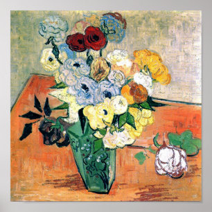Japanska Vas Ro Anemones Van Gogh Fine Art Poster