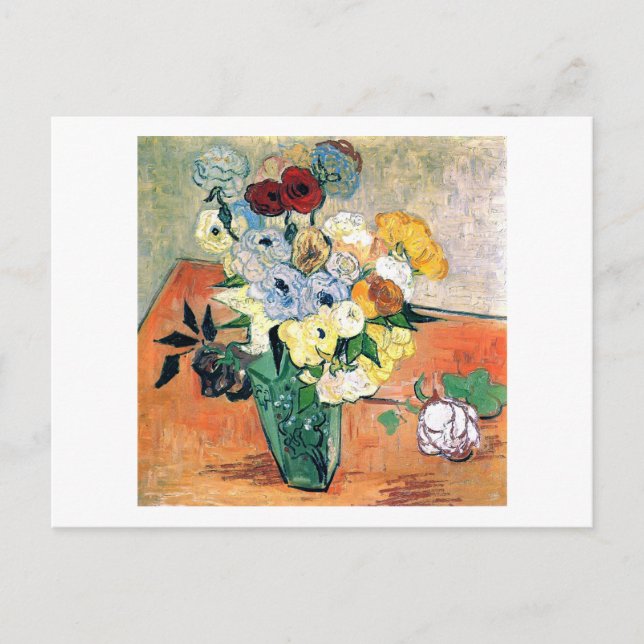 Japanska Vas Ro Anemones Van Gogh Fine Art Vykort (Framsida)