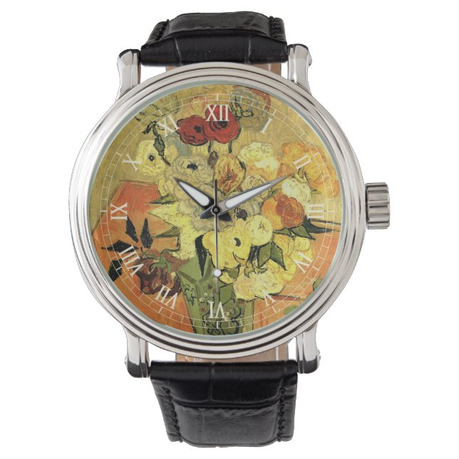 Japanska Vas, Ro, Anemones, Vincent van Gogh Armbandsur (Framsida)