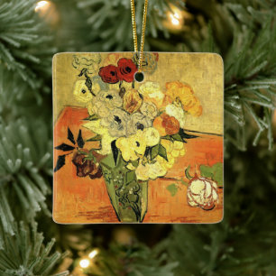 Japanska Vas, Ro, Anemones, Vincent van Gogh Julgransprydnad Keramik