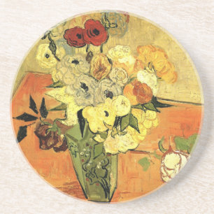 Japanska Vas, Ro, Anemones, Vincent van Gogh Underlägg Sandsten