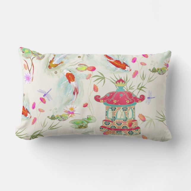 Japanska Vatten Garden på Elfenbenskusten Pillow Lumbarkudde (Framsida)