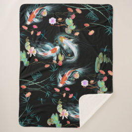 Japanska Vatten Garden Sherpa Blanket