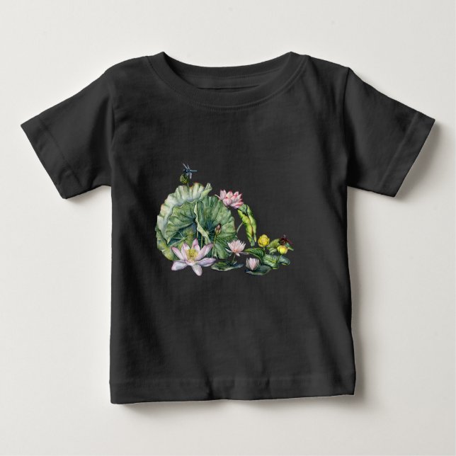 Japanska Vatten Lilies och Lotus Flowers T Shirt (Framsida)