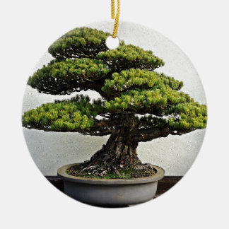 Japanska vitgräsBonsai Julgransprydnad Keramik