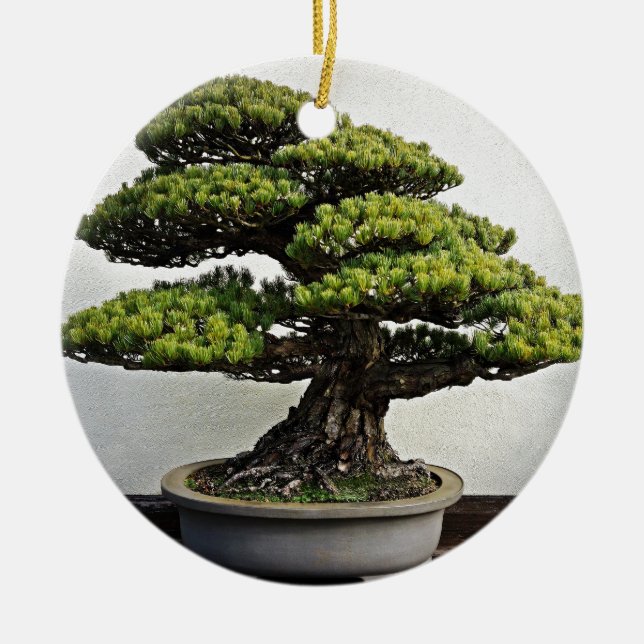 Japanska vitgräsBonsai Julgransprydnad Keramik (Framsidan)