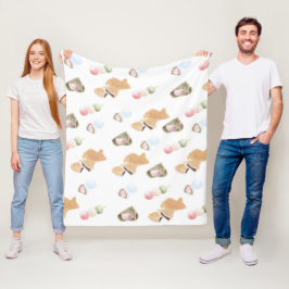 Japanska Wagashi Mönster Fleecefilt