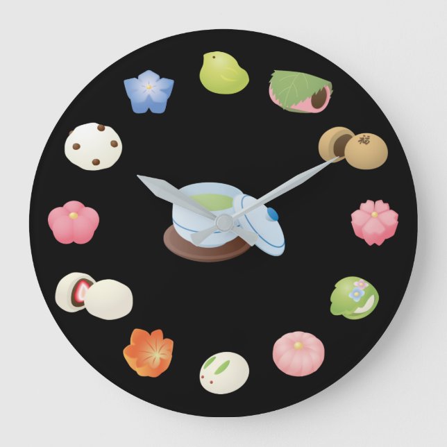 Japanska Wagashi-sötsaker Stor Klocka (Framsida)