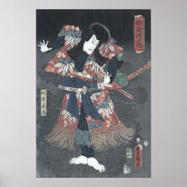 Japanska Woodblock Skriv ut Ichikawa Danjuro Poster