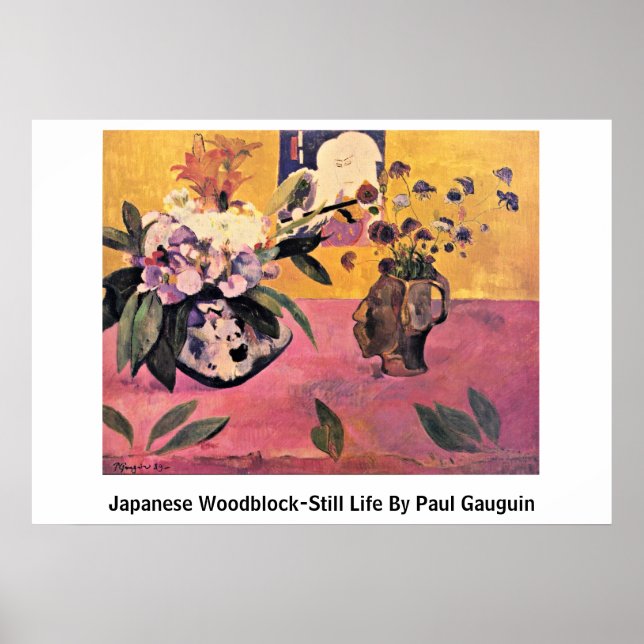 Japanska Woodblock-still Life by Paul Gauguin Poster (Framsidan)