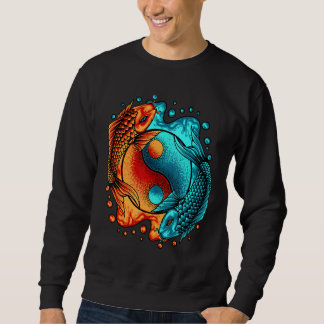 Japanska Yin Yang Koi Carp Nishikigoi Fish Asian S Lång Ärmad Tröja