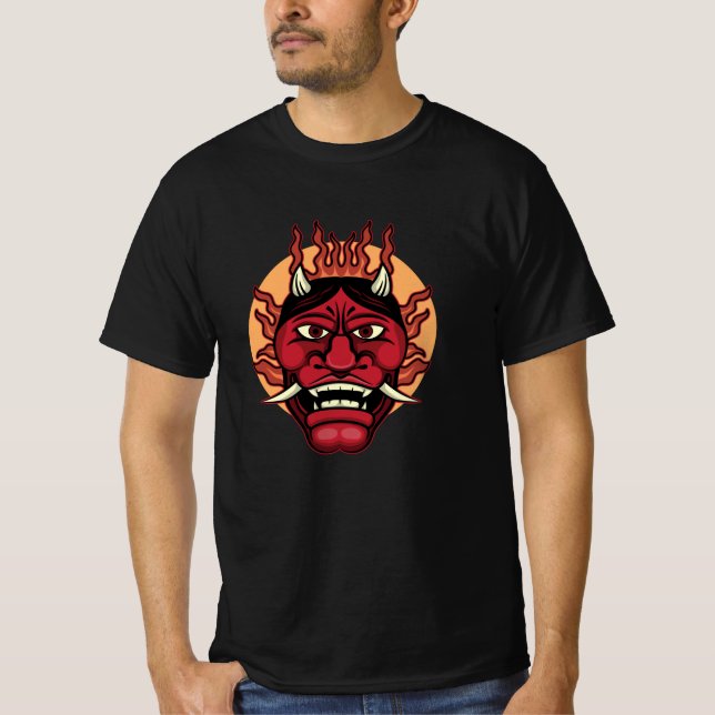Japanska Yokai Kanji Japanska Tattofinkonst T Shirt (Framsida)