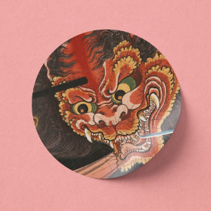 Japanska Yokai Oni Kung Shutendoji Fine Art Runt Klistermärke