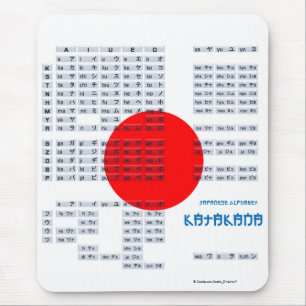 Japanskt alfabet Mousepad (flagga) för Katakana Musmatta