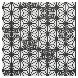 Japanskt Asanoha eller stjärnamönster, vit och Tyg