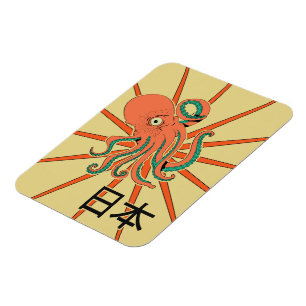 Japanskt bläckfiskmönster magnet