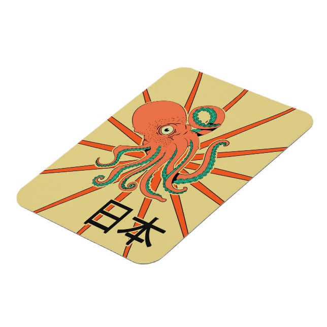 Japanskt bläckfiskmönster magnet (Vänstra Sidan)