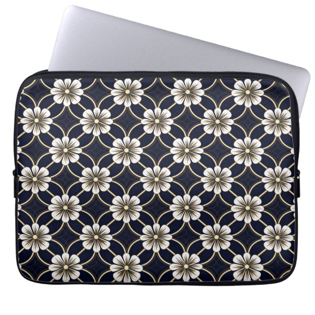 Japanskt Blommönster Laptop Fodral (Framsidan)