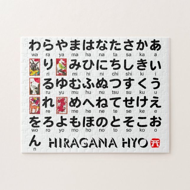 Japanskt bord för Hiragana (alfabet) Pussel (Horisontell)