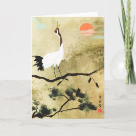 Japanskt Crane-hälsningskort Kort