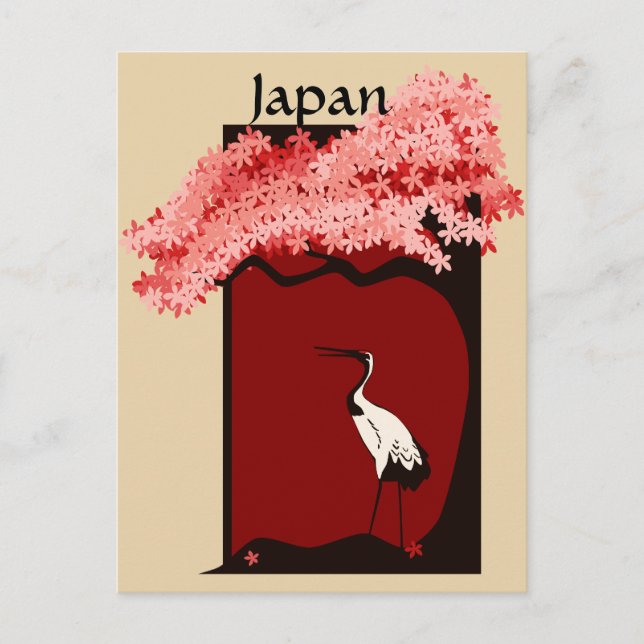 Japanskt Crane-vykort Vykort (Framsida)