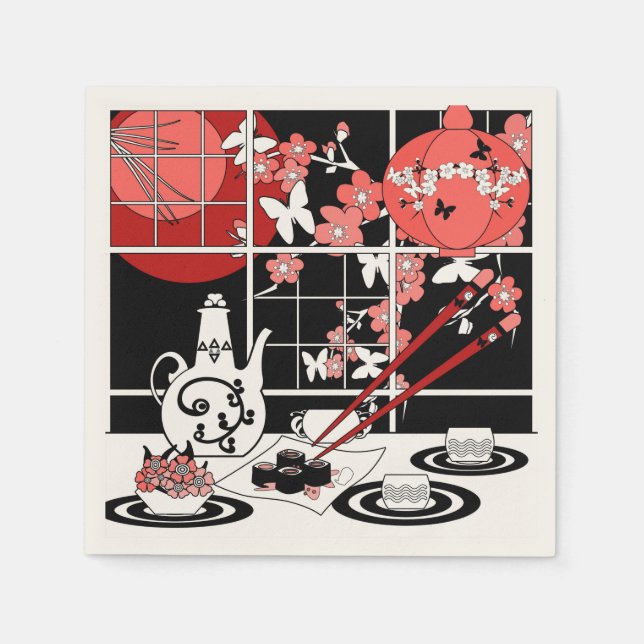 Japanskt cuisine pappersservett (Framsidan)