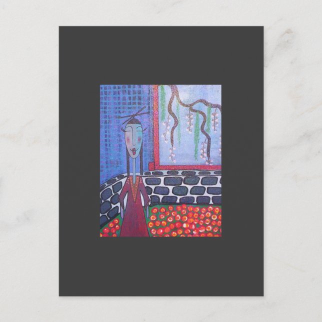 japanskt dam-vykort vykort (Framsida)