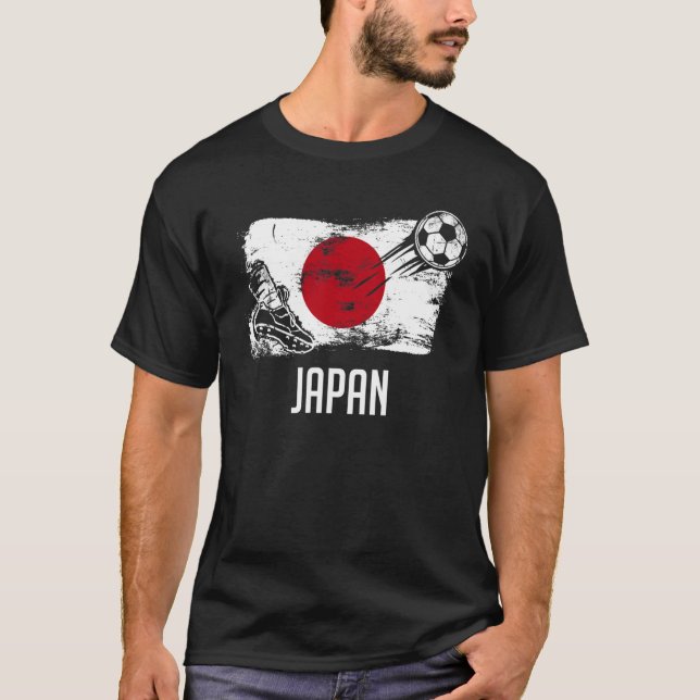 Japanskt Flagga Jersey Japanskt fotbollslag Japans T Shirt (Framsida)
