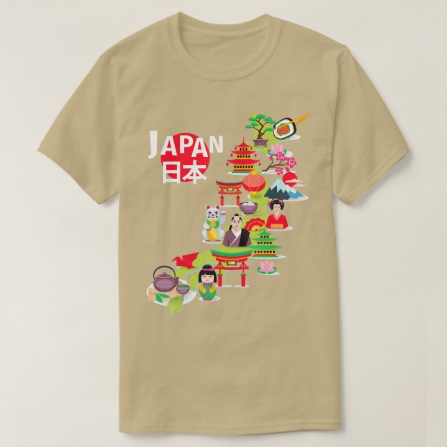 Japanskt Flagga ravel Karta japanskt Pride Okinawa T Shirt (Design framsida)