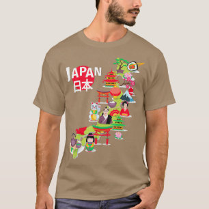 Japanskt Flagga ravel Karta japanskt Pride Okinawa T Shirt