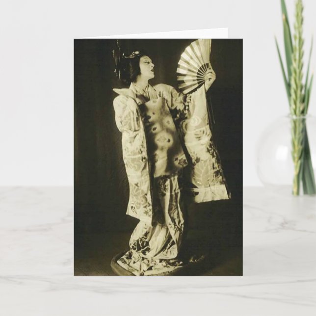 japanskt geishahälsningkort kort (Framsida)