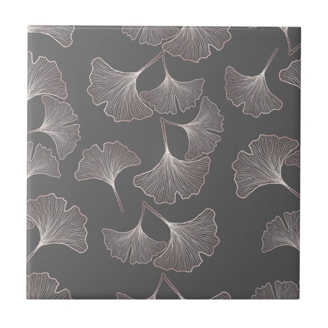 Japanskt Ginkgo-bladsmönster Kakelplatta (Framsidan)