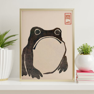 Japanskt grod konsttryck   Matsumoto Hoji stil Poster