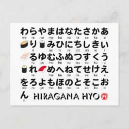 Japanskt Hiraganabord (Sushi) Vykort
