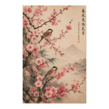 JAPANSKT INSPIERAD ROSA BOTANISK KONST
