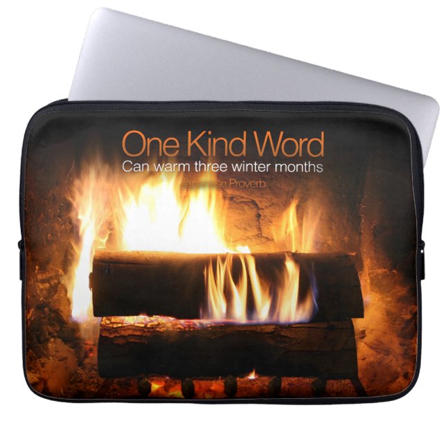 Japanskt inspirationellt ordspråk "Kindness" Laptop Fodral (Framsidan)