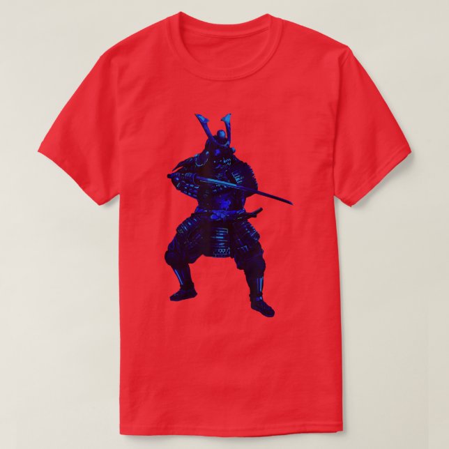 Japanskt Kall Blood Warrior Samurai Sword Fighter  T Shirt (Design framsida)