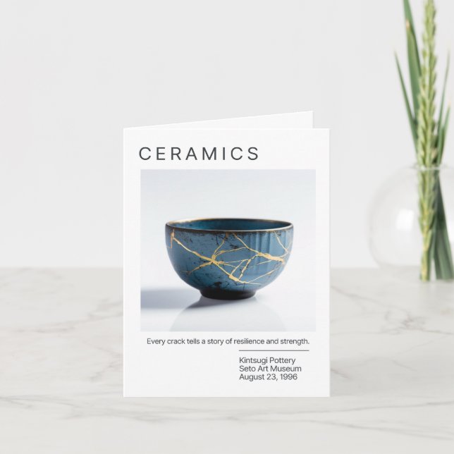 Japanskt Kintsugi-vykort Inbjudan (Framsida)