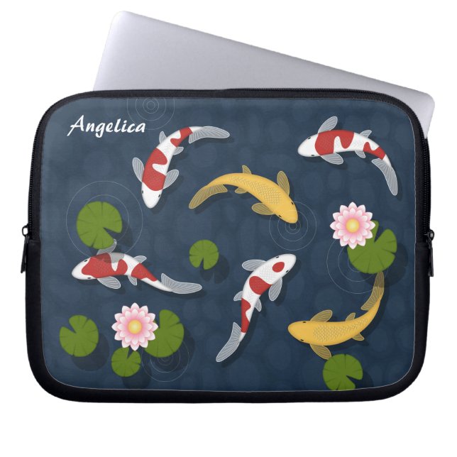 Japanskt Koi fiskdamm Laptop Sleeve (Framsidan)
